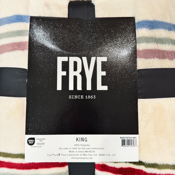 NEW Frye Silky Soft Striped King Size Fleece Blanket - Picture 6 of 6